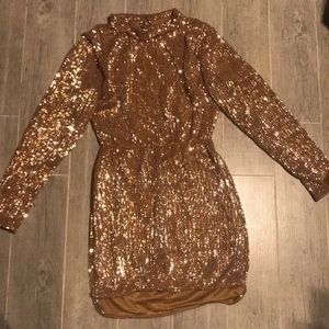 Gold sequence dress